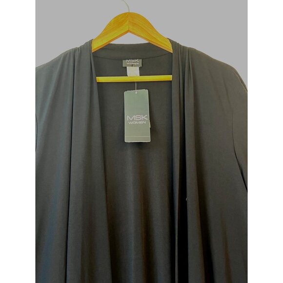 MSK Women’s Black Open Front Cardigan Jacket 3X 95% Polyester 5% Spandex NWT - Picture 3 of 14
